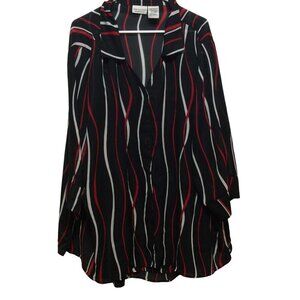 White Stagg Women Dress Shirt 30W Red White Black sku1